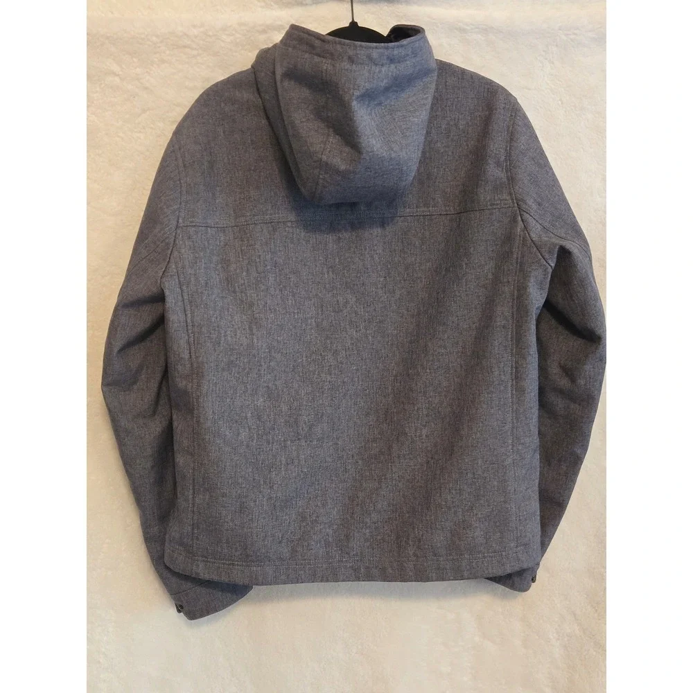 Levis Mens‎ Medium Gray Hooded Softshell Jacket Sherpa Lined Full Zip Coat